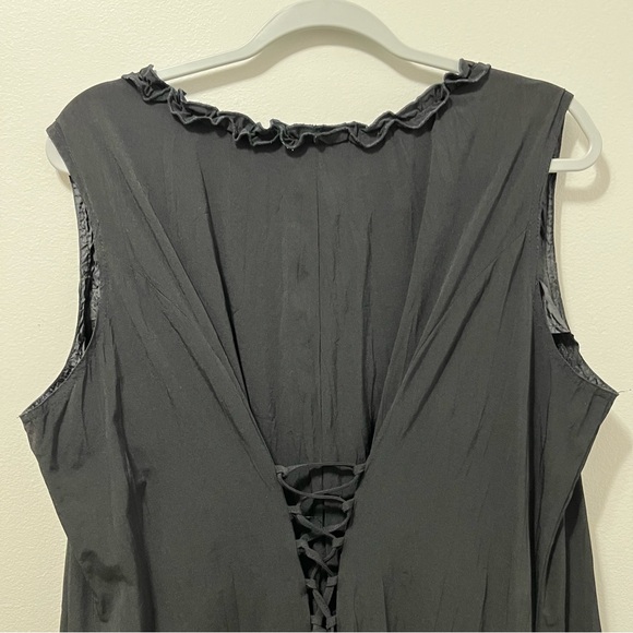 *GOTHIC LACE UP FRONT AND BACK MAXI DRESS BY CLAIRE FRANCE - Picture 8 of 17